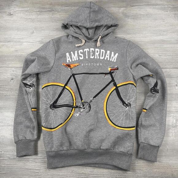 Other - Fox Originals Amsterdam Hoodie Mens Medium Gray Road Bike Graphic AOP EUC